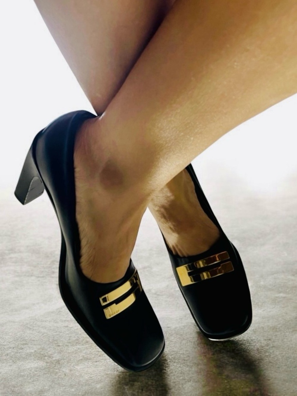 Gucci Classic Block Heel Slip On  Shoes Size 6.5